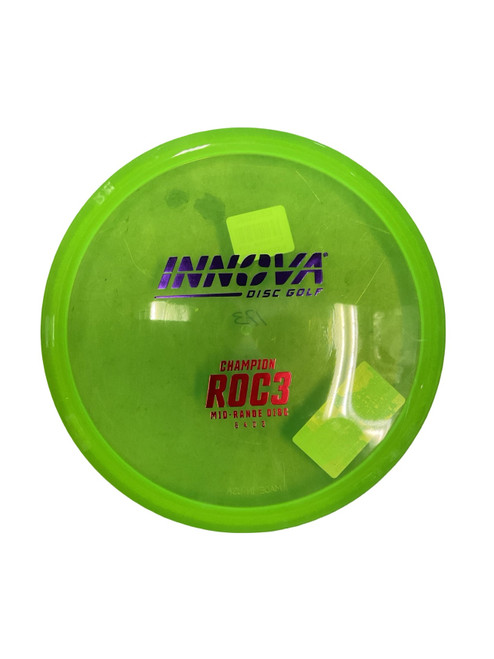 Vist Large View of Product Image Which is Used Innova CHAMPION ROC3 Disc Golf Mid Range Green 173g