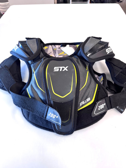 Vist Large View of Product Image Which is Used STX STALLION 200+ Lacrosse Shoulder Pads Black SM