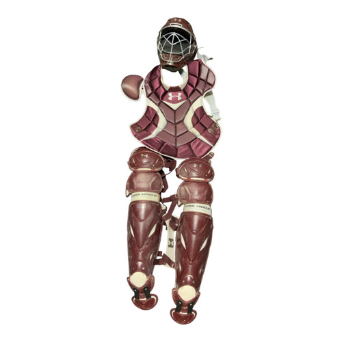 Vist Large View of Product Image Which is Used Under Armour CATCHER SET ADULT Catchers Equipment Other Maroon