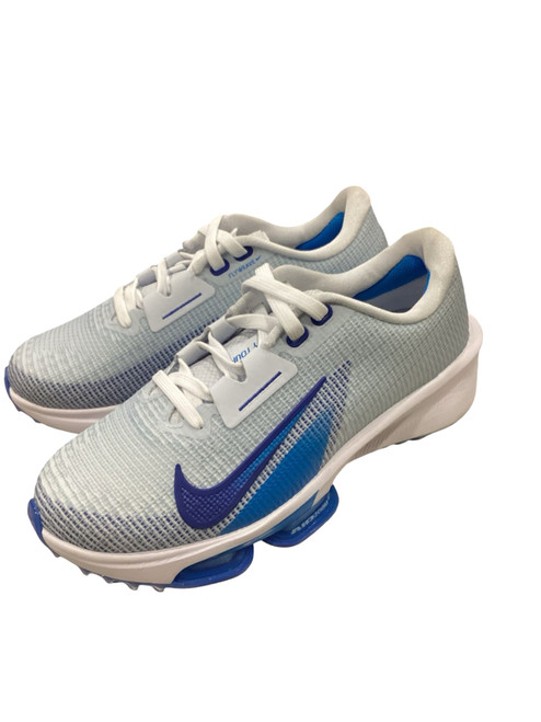 Vist Large View of Product Image Which is Used Nike INFINITY TOUR Womens Golf Shoes Carolina Blue And White Senior 5