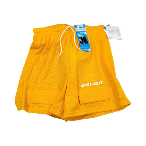 Vist Large View of Product Image Which is Used Bauer MESH JOCK Senior Hockey Bottom Yellow SM