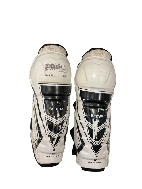 Vist Large View of Product Image Which is Used CCM LTP 9 SG Youth Shin Guards White 9"