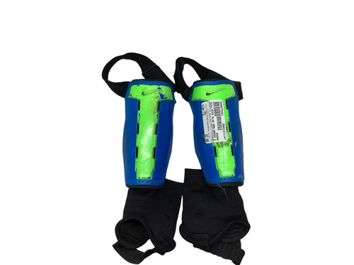 Vist Large View of Product Image Which is Used Nike NIKE BLUE AND GREEN SHINGUARDS Soccer Shin Guards Youth Neon Green And Royal Blue Youth