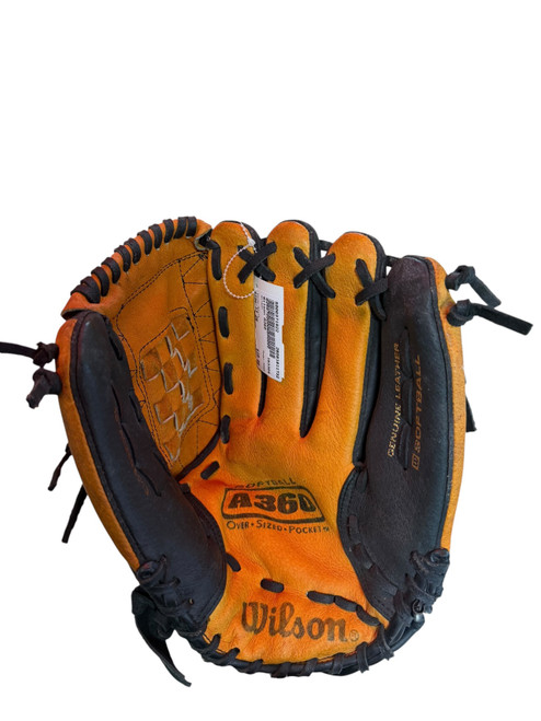 Vist Large View of Product Image Which is Used Wilson A360 BB/SB Glove RH Throw Black 13"