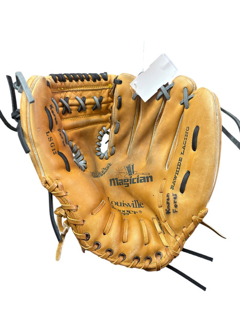 Vist Large View of Product Image Which is Used Louisville Slugger MAGICIAN BB/SB Glove RH Throw Brown 12"