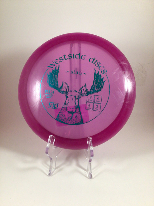 Vist Large View of Product Image Which is Used Westside VIP STAG Disc Golf Driver Purple 172g