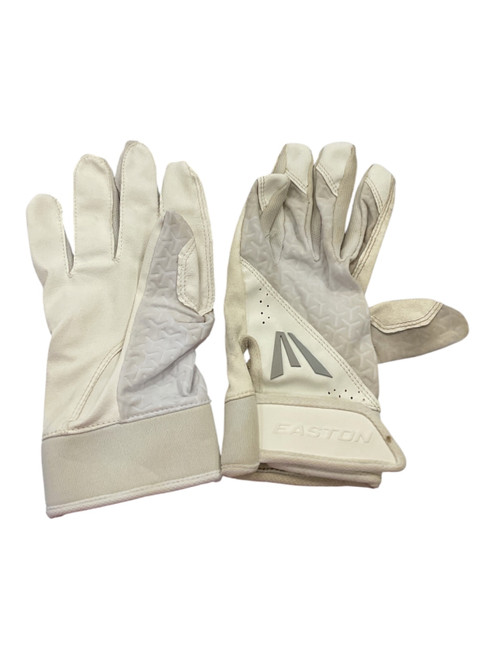 Vist Large View of Product Image Which is Used Easton BB/SB Batting Gloves White LG