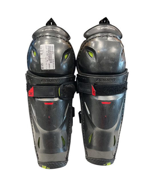 Vist Large View of Product Image Which is Used Bauer 3X PRO 11 SG Junior Shin Guards Black 11"