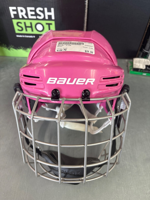 Vist Large View of Product Image Which is Used Bauer 2100 Helmet Cage Combo Pink MD