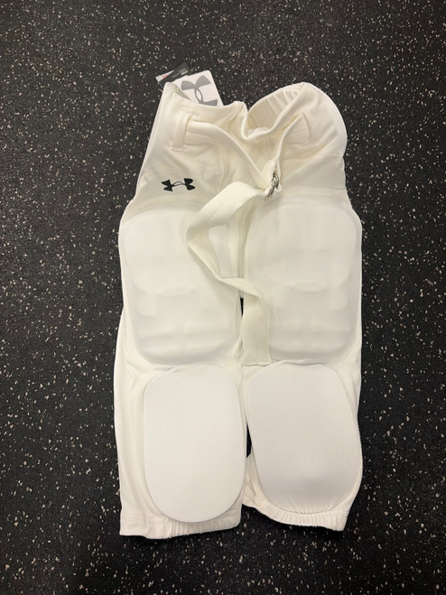 Vist Large View of Product Image Which is Used Under Armour Youth FB Integrated Pants White SM
