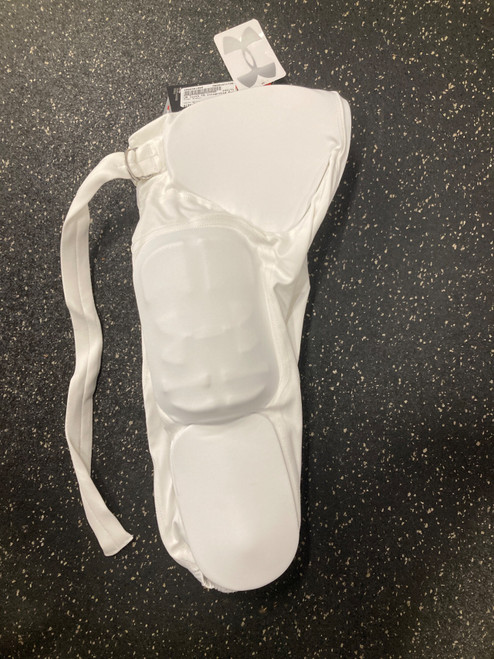 Vist Large View of Product Image Which is Used Under Armour Youth FB Integrated Pants White SM