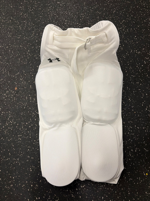 Vist Large View of Product Image Which is Used Under Armour Youth FB Integrated Pants White SM