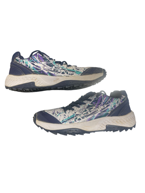 Vist Large View of Product Image Which is Used BoomBah TURF SHOES BB/SB Cleats White And Navy Blue Senior 9