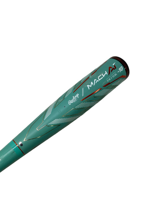 Vist Large View of Product Image Which is Used Rawlings MACH AI BB/SB USSSA 2 3/4 Bat Teal 27"