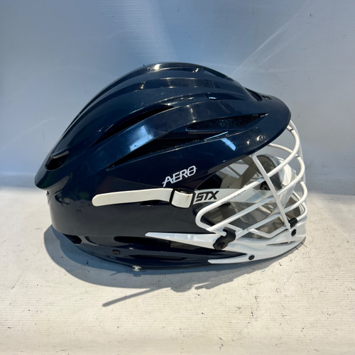 Vist Large View of Product Image Which is Used STX AERO HELMET Lacrosse Helmet Navy Blue One Size