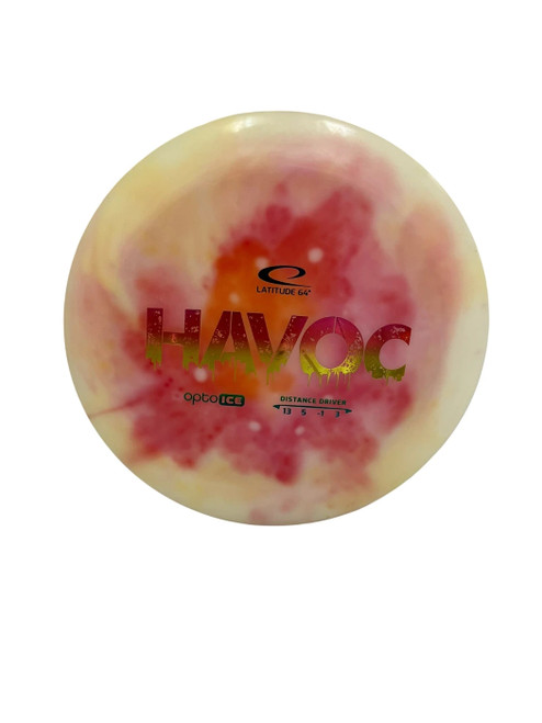 Vist Large View of Product Image Which is Used Latitude 64 Opto Ice Havoc 169g Disc Golf Driver White/Red