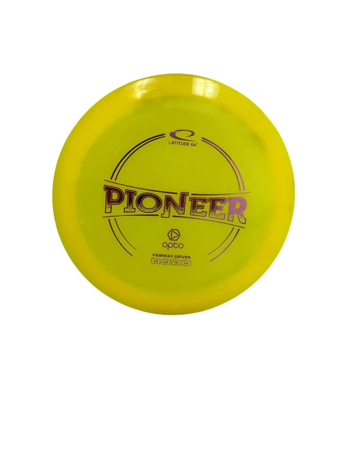 Vist Large View of Product Image Which is Used Latitude 64 Opto Pioneer 168g Disc Golf Driver Yellow