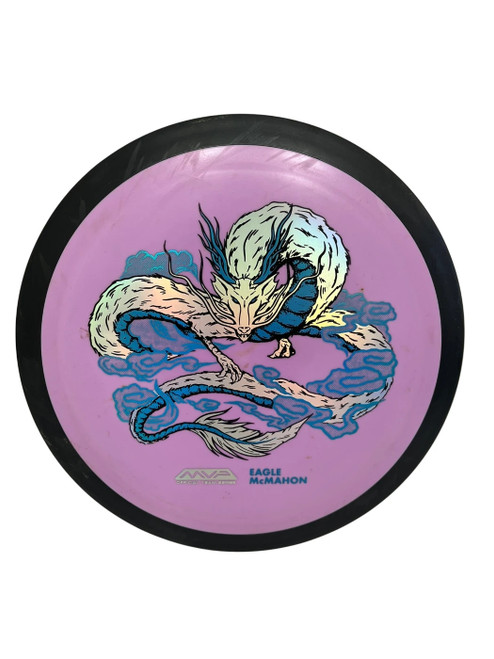 Vist Large View of Product Image Which is Used MVP Eagle Mcmahon Dimension 158g Disc Golf Driver Purple