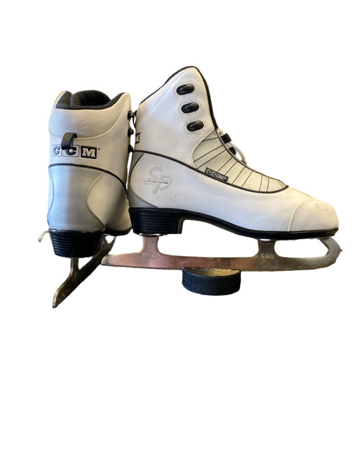 Vist Large View of Product Image Which is Used CCM SP WomensFigure Skate White Senior 9