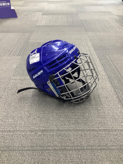 Vist Large View of Product Image Which is Used Bauer IMS 5.0 NOT CERTIFIED Helmet Cage Combo Royal Blue MD