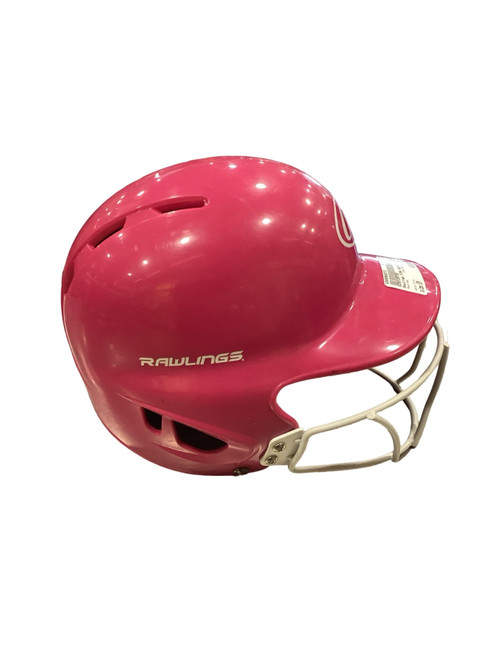 Vist Large View of Product Image Which is Used Rawlings PINK HELMET W/ MASK Batting Helmet w/Mask Pink SM