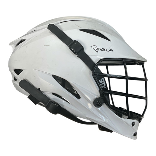 Vist Large View of Product Image Which is Used STX RIVAL JR Lacrosse Helmet White One Size