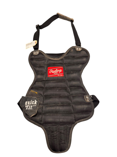 Vist Large View of Product Image Which is Used Rawlings QUICK FIT Catchers Chest Protector Black Youth