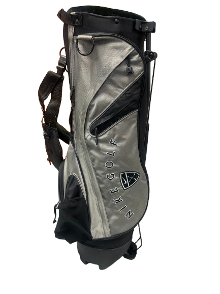 Vist Large View of Product Image Which is Used Nike STD BAG Jr Stand Bag Black And Grey