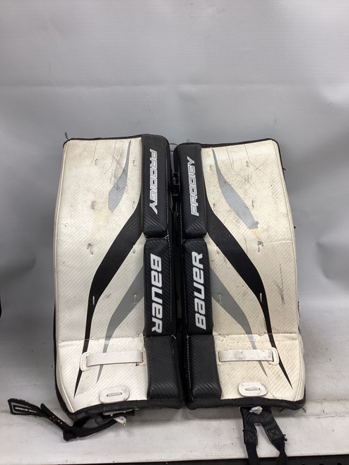 Vist Large View of Product Image Which is Used Bauer PRODIGY Goalie Leg Pads Youth Black 23"