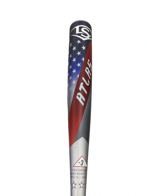 Vist Large View of Product Image Which is Used Louisville Slugger ATLAS USA EDITION BB/SB High School -3 Bat 33"
