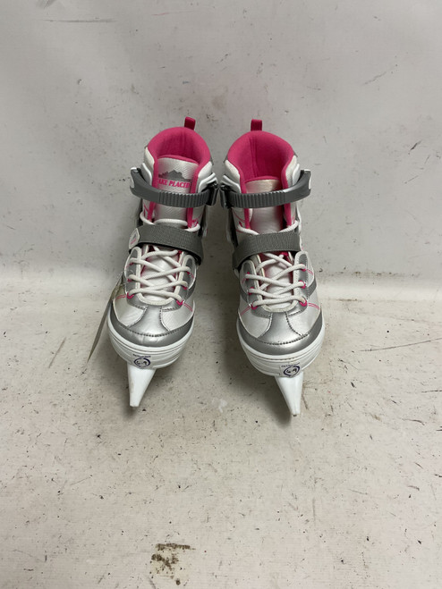 Vist Large View of Product Image Which is Used Lake Placid ADJ 6-9 Womens Softboot Skate White Adjustable