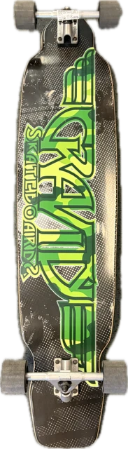 Vist Large View of Product Image Which is Used Gravity Green Longboard Black Long