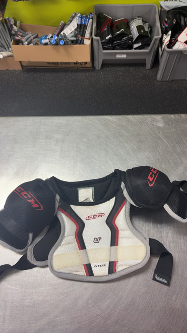 Vist Large View of Product Image Which is Used CCM U Youth Shoulder Pads SM