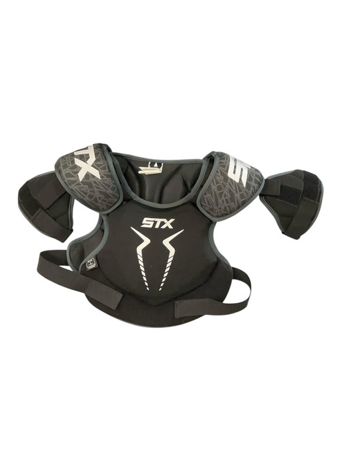 Vist Large View of Product Image Which is Used STX STALLION 75 LG SP Lacrosse Shoulder Pads Black LG
