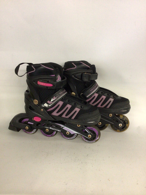 Vist Large View of Product Image Which is Used WOOLITIME ROLLER SKARES Junior Rec Fitness Skates Black Adjustable