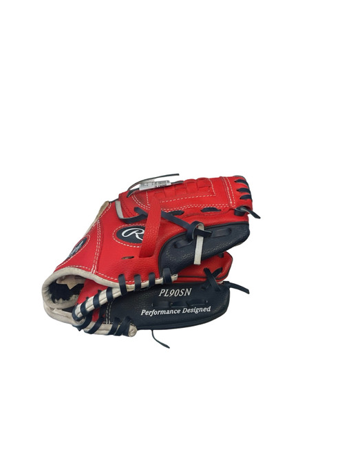 Vist Large View of Product Image Which is Used Rawlings PL90SN BB/SB Glove T-ball Red 9"