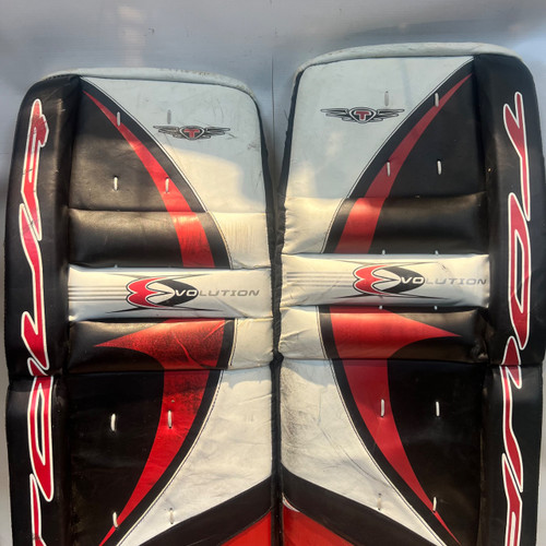 Vist Large View of Product Image Which is Used Tour Skate TOUR EVOLUTION Goalie Leg Pads Senior Red 36"
