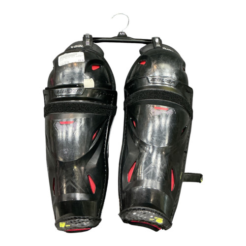 Vist Large View of Product Image Which is Used Bauer Senior Shin Guards Black 13"