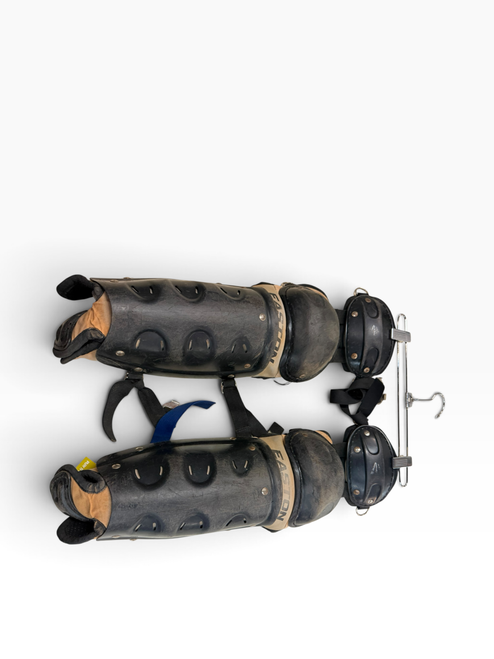 Vist Large View of Product Image Which is Used Easton BLACK SHIN GUARDS Catchers Leg Guards Black Junior