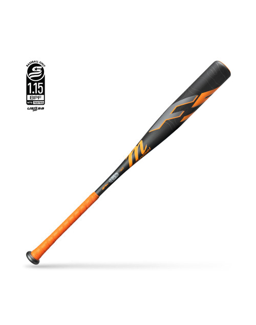 Vist Large View of Product Image Which is Marucci F5 USSSA Baseball Bat, Black/Orange
