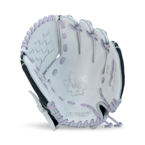 Vist Large View of Product Image Which is Marucci Caddo S Type 11.5-inch Fastpitch Softball Glove, Grey/Purple