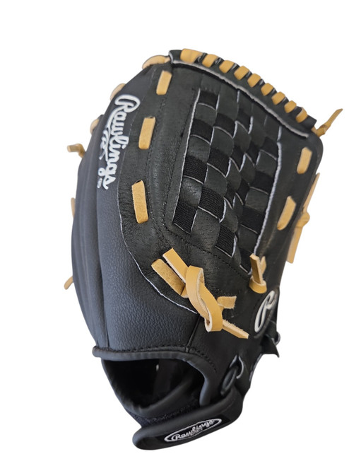 Vist Large View of Product Image Which is Used Rawlings SS13W BB/SB Glove RH Throw Black 13"