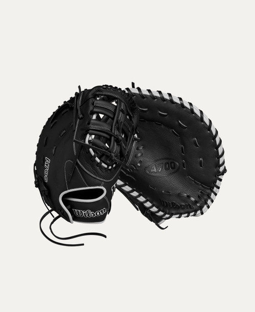 Vist Large View of Product Image Which is Wilson A700 First Base Glove, Black/Silver