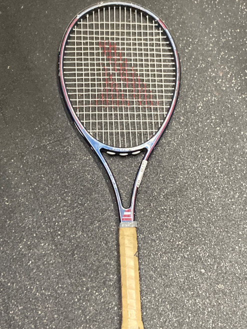 Vist Large View of Product Image Which is Used Pro Kennex GRAPHITE COMP 90 Adult Tennis Racquet Navy Blue 4 1/8"