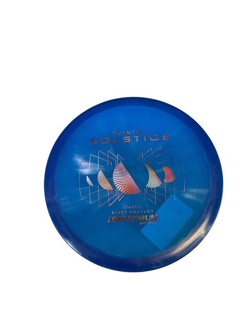 Vist Large View of Product Image Which is Used Millennium QUANTUM SOLSTICE FIRST CONTACT Disc Golf Mid Range Royal Blue 180g