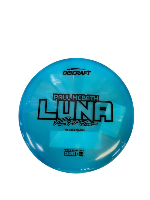 Vist Large View of Product Image Which is Used Discraft Z SWIRL LUNA MCBETH Disc Golf Putter Royal Blue 171g