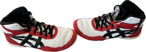 Vist Large View of Product Image Which is Used Asics Wrestling Shoes White Junior 05