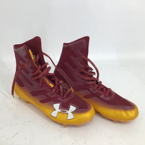 Vist Large View of Product Image Which is Used Under Armour HIGHLIGHT SR 10 FB CLEATS Adult FB Cleats Maroon Senior 10