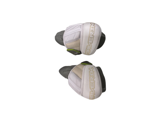 Vist Large View of Product Image Which is Used Maverik Lacrosse Arm Pads/Guards White MD