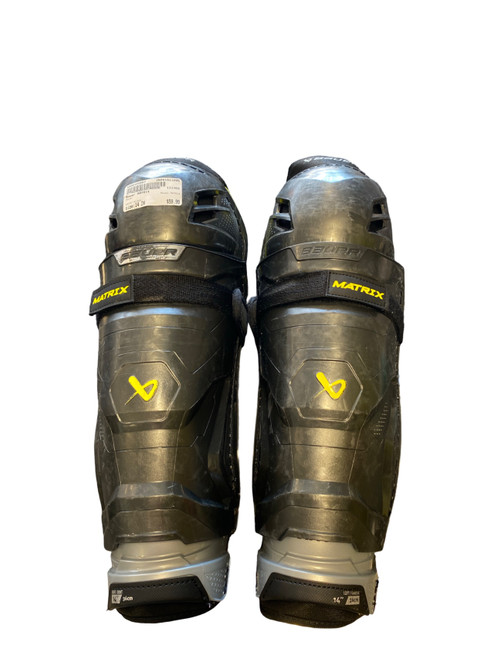 Vist Large View of Product Image Which is Used Bauer MATRIX Senior Shin Guards Black 14"